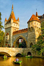 Vajdahunyad Castle, Budapest, Hungary  We rowed the boats but go early to castle, it closes early: 