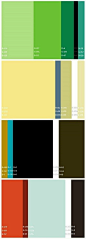 #实用素材# 色彩搭配是设计必备！一组舒服、清新的配色方案，含RGB参数！自己收藏，转需~