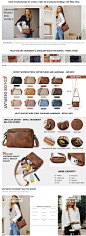 Amazon.com: BOSTANTEN Small Crossbody Purse for Women Triple Zip Cell Phone Leather Shoulder Handbag with Wide Guitar Strap Brown : Clothing, Shoes & Jewelry