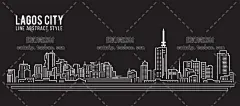 e149|世界城市知名地标建筑地平线line线条简约banner矢量AI素材-淘宝网