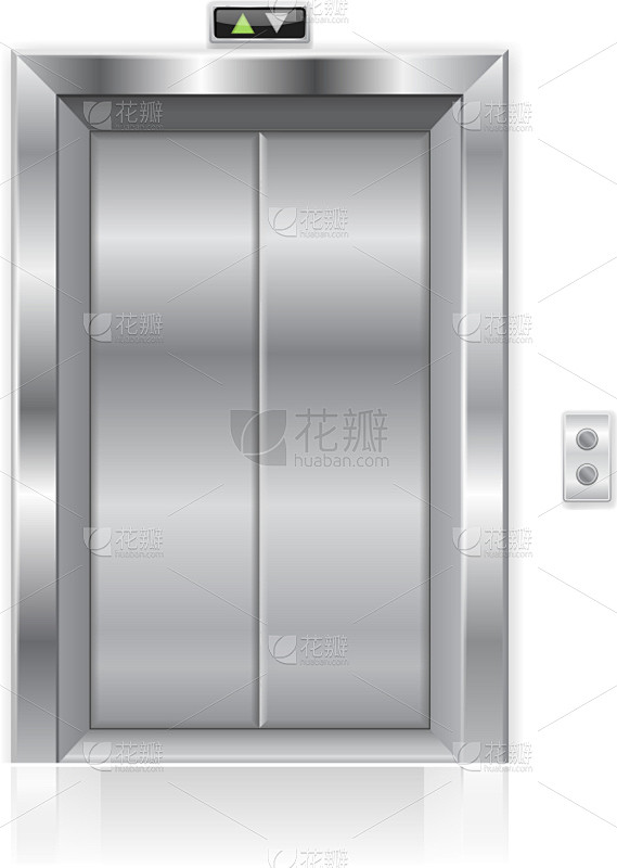 金属,电梯,门,关闭的,矢量,闪亮的,金属质感,图像,建筑,写实