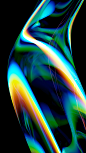 3D abstract light chroma color curves dispersion glass movement spectrum