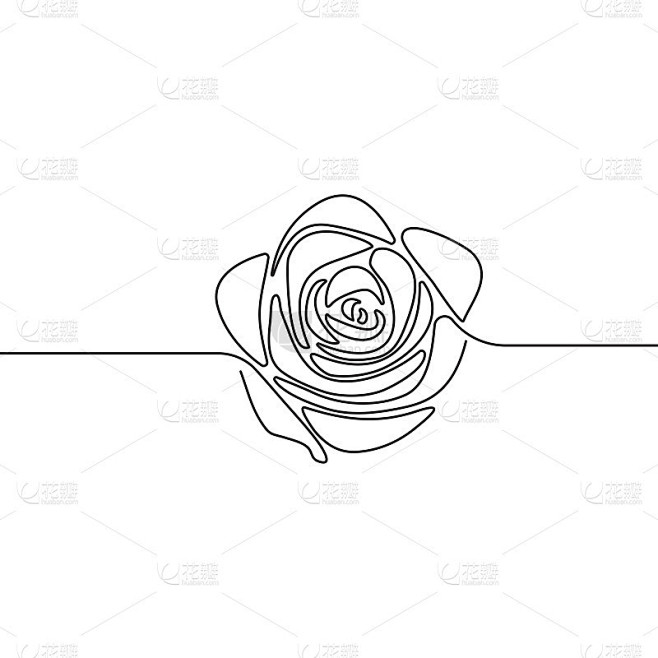 Rose line graphic design template illustration iso