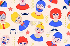 男孩,四方连续纹样,嘴唇,壁纸,现代,发型,人,男人,概念,设计