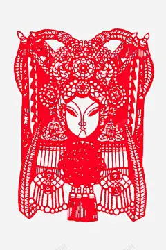 红色戏剧人物剪纸 创意素材