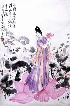 颜梅华——人物作品欣赏 | 
颜梅华，1927年生，号雪庵，斋号琴斋。浙江乐清（江苏苏州、徐州）人，青年时代随颜文梁习西画，后师从吴湖帆、来楚生、江寒汀学中国画。为中国美术家协会会员、上海市文史研究馆馆员。擅历史人物、写意花卉，兼作山水、动物。创作吸收中西画法之长，笔墨精到，形神兼备，潇洒脱俗。曾为北京人民大会堂作画。亦擅书法，晚年攻草书，常作长卷。