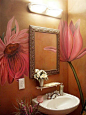 Floral powder room