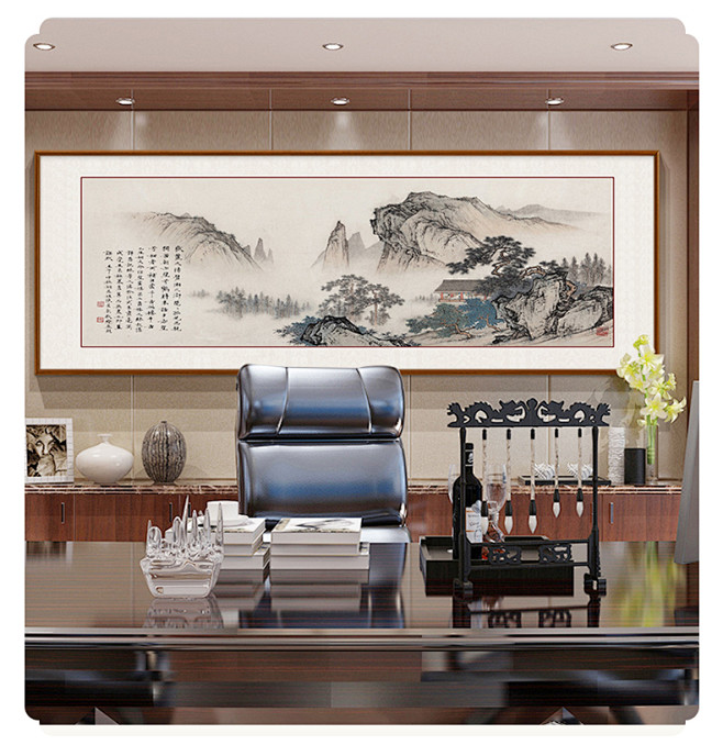 山水画，新中式沙发背景墙装饰画、挂画
