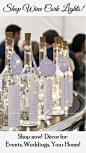 Cork Lights, Great lighting idea for wedding centerpieces, events or decorating your home, String lights, battery powered lights, Click to shop today.