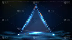 抽象背景蓝色发光三角星技术科幻框架hud ui