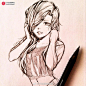又一波女孩手绘~ ​ins：clivenzu ​~（转）via @ins插画