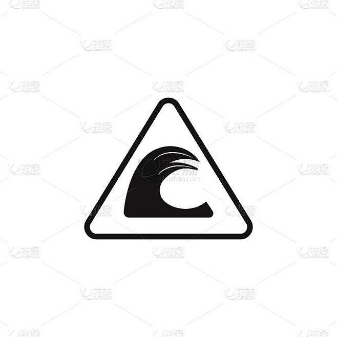危险的高浪标志图标。元素危险标志图标。优质的图形设计图标。标志和符号收集图标为网站，网页设计，移动应