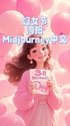 妇女节Midjourney海报 - 小笼馒头炫五笼