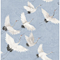 8 in. x 10 in. Windsong Periwinkle (Purple) Crane Wallpaper Sample