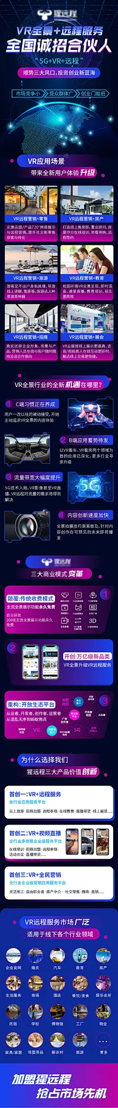 VR全景远程服务招商长图海报-设计素材-shejisc.cn