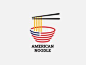 其中包括图片：American Noodle Logo