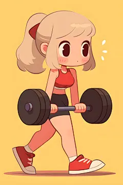 举重器械运动人物插画