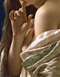 Portrait of a young woman (detail) 1869, Pierre Auguste Cot.: 