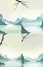 fengtiantian_Light_green_background_light_gray_sky_distant_moun_ea996ac2-0aa8-47e0-b940-d1d63e90487c
