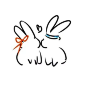 an image of two rabbits with scissors in their ears and the words love written on them