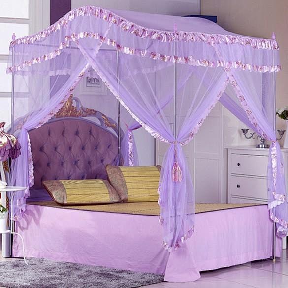 紫色公主加高拱形蚊帐，超可爱吧，好漂亮哟