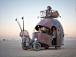 "Artists Jon Sarriugarte and Kyrsten Mate built this snail-shaped art car on top of a 1966 VW Beetle floor pan…. | History of Burning Man Motors