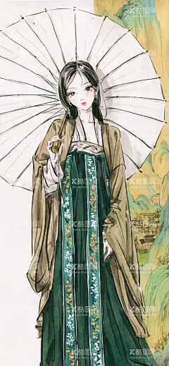 国风卡通女性人物画像  - 源文件下载【酷图网】动漫女性,人物水彩画,动漫人物,动漫,卡通画,人物画,卡通角色,水彩画,艺术画,绘画,美女画像,美女