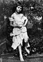 Alice Liddell dressed up as a beggar-maid. Photo by Lewis Carroll (1858).