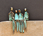 F A M I L Y - O F - 4.... , small bronze sculpture, family portrait, of boy and girl exchangeable by Yenny Cocq: 