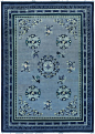 新中式古典深浅蓝色花纹图案地毯贴图-高端