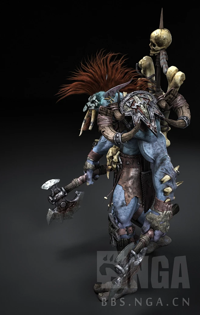 自信的巨魔从不驼背！俄国玩家制作巨魔战士3D模型 - 魔兽世界-花瓣网