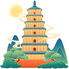 itscseldom采集到素材—插画（国潮建筑）