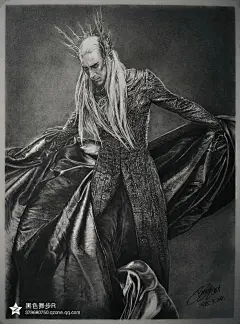 #素描# #瑟兰迪尔# #李佩斯# #Lee Pace#
#霍比特人# #精灵王# #手绘# #插画# 