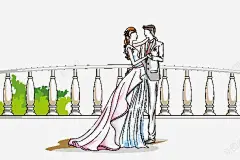 绘新人情侣插画高清素材 卡通人物 婚纱婚礼 手拉手 元素 免抠png 设计图片 免费下载 页面网页 平面电商 创意素材