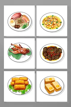 手绘田螺桂林特色美食元素插画