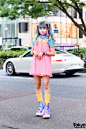 6%DOKIDOKI Kawaii Pastel Harajuku Street Style w/ Rainbow Twin Tails, Kawaii Face Mask, Hair Bows, Ruffle Dress, Glem & Demonia Metallic Boots – Tokyo Fashion
