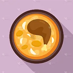 扁平化设计,图标,泰国食品,鸡腿,图像,矢量,特写,亚洲,设计,烘