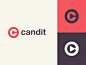 Candit Logo Design Concept app icon app video play button play lettermark c wordmark identity monogram minimalist branding type typography icon illustration design logo