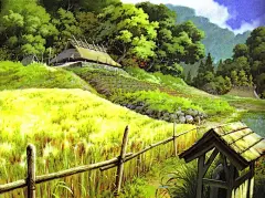 【小花仙】[水彩]宫崎骏手绘的动画场景图_看图_拉贝尔大陆吧_百度贴吧