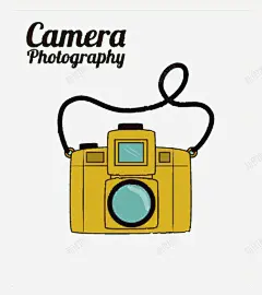 简约相机手绘 页面网页 平面电商 创意素材