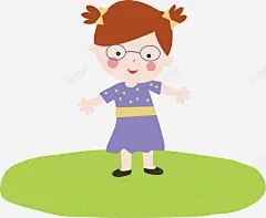 手绘卡通人物紫色裙子女孩矢量图 设计 元素 免抠png 设计图片 免费下载 页面网页 平面电商 创意素材