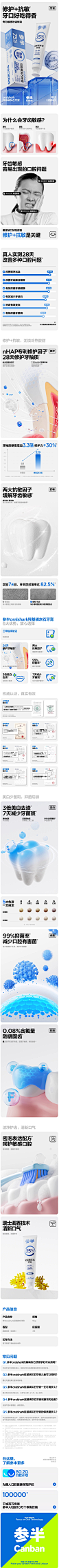 参半oralshark羟基磷灰石牙膏含氟固齿抗敏修护正品牙周龈护理-tmall.com天猫