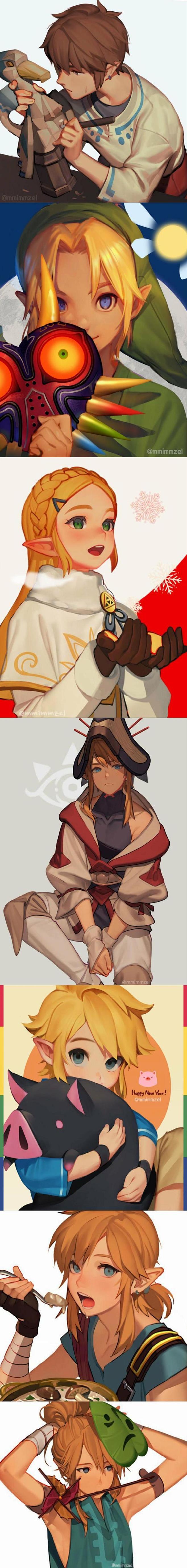 画师Mmimmzel塞尔达传说插画集，各...