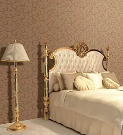 欧式风格墙纸 简欧高端咖啡色花纹壁纸客厅包邮_壁纸/墙纸