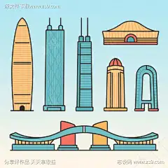 深圳地标建筑合集手绘矢量插画_AI图片下载_euler采样_1024X1024像素-矢量,插画,地标-作品编号:2025092508431598-志′设ˌ网