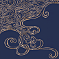 日式金箔靛蓝波浪花纹图案纹理高清JPG背景 PS包装设计素材 (7)