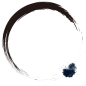 中国风古风水墨毛笔圆圈圆环边框透明免抠PNG图案 PS设计素材 (123)