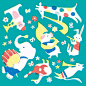 #云朵分享#早呀~分享日本自由插画师 Yamauchi Kazuaki 的一组色彩明亮、元气满满的作品~
轻快、童趣是对他的作品的第一印象，如此通透稚拙，看似简单却十分有意思。作者采用版画式笨拙的造型和通透的色彩来表现童真，色块彼此重叠又自然生成新的色彩，配合童稚可爱的造型，治愈的同时又有着小乐趣。 ​​​​