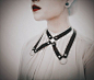 SALE Harness Collar Bondage Harness Jewelry Edgy Fashion Goth Gothic Alternative Fashion Christmas Gift