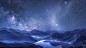 星空意境夜晚星系星星唯美风景宁静